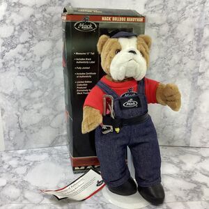 Mack Bulldog Handyman Plush Toy Original Box Stand Certificate Of Authenticity